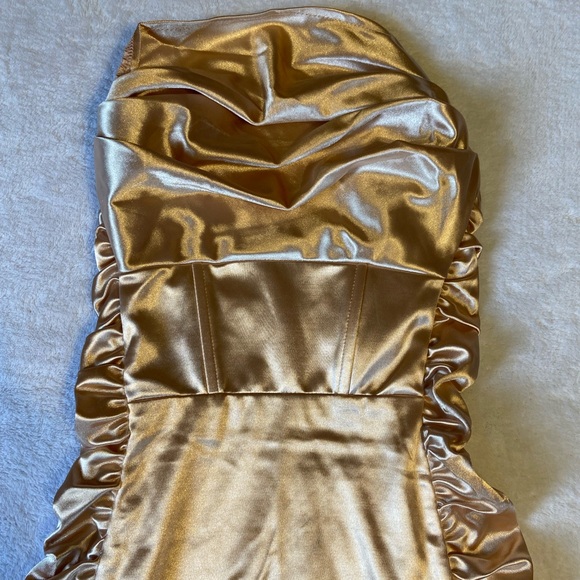 Oh Polly Strapless Satin Dress - Picture 3 of 5